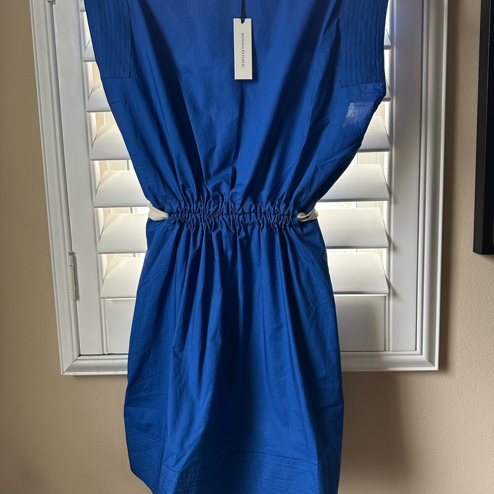 Banana Republic Blue Cotton Mini Dress